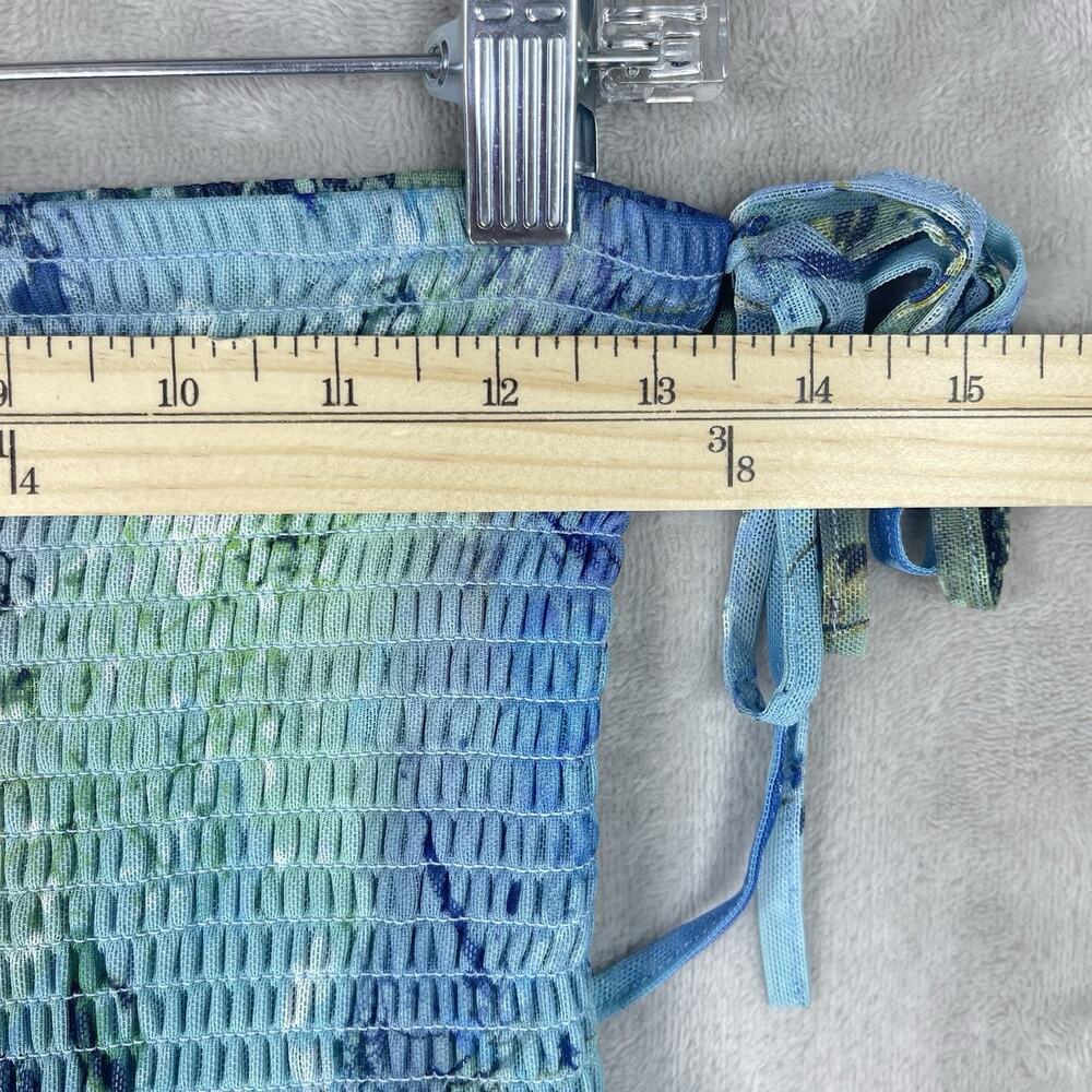 Lapis Fairy Garden Smocked Tiered Floral Midi Skirt Small Y2K Cottagecore Boho - Picture 13 of 16